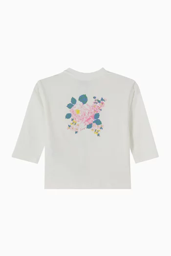 Logo Floral T-Shirt in Organic Cotton