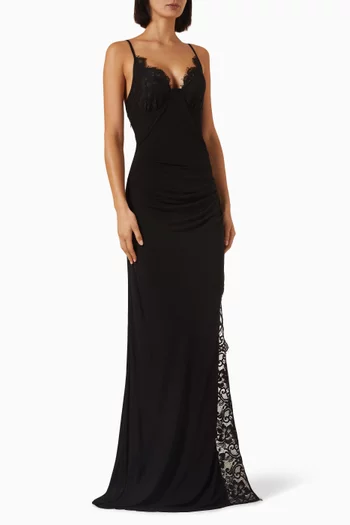 The Lace Trim Dress in Jersey