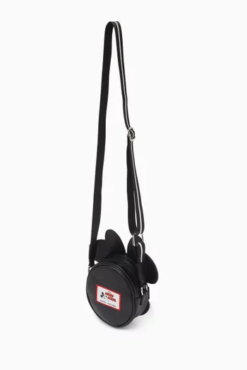 Embroidered Glasses Crossbody Bag in Faux Leather