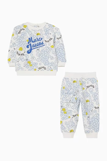 Popcorn Print Two-piece Tracksuit in Jersey
