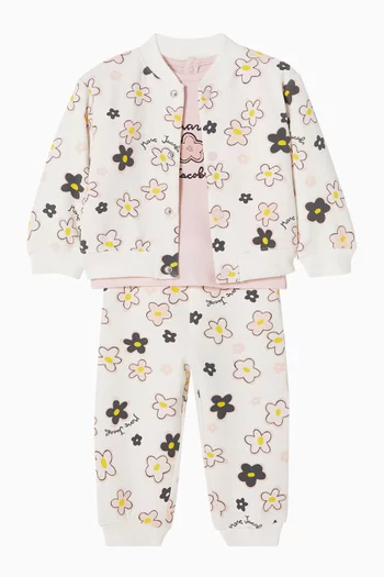 Three-piece Daisy Bomber Set in Jersey