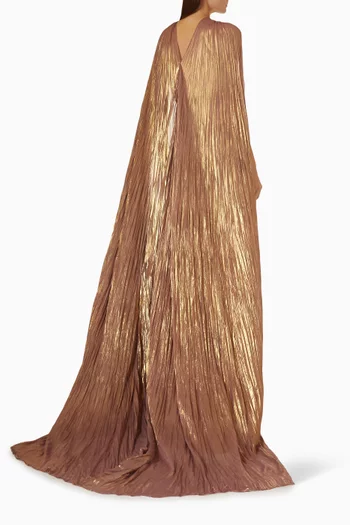 Pleated Cape Gown