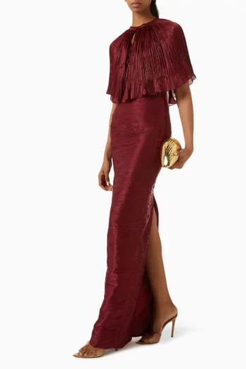 Plissé-cape Gown