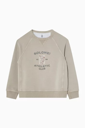 Logo Sweatshirt in Cotton French-terry