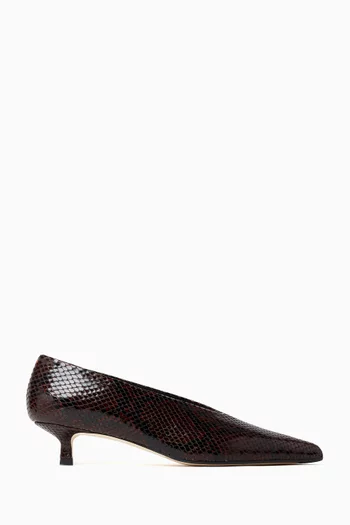 Clara 35 Python-print Pumps in Calf Leather