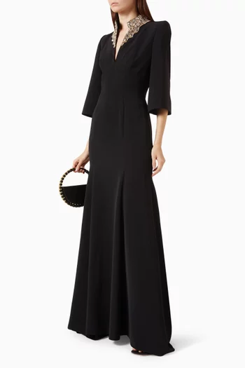 Nyota Embellished Collar Gown