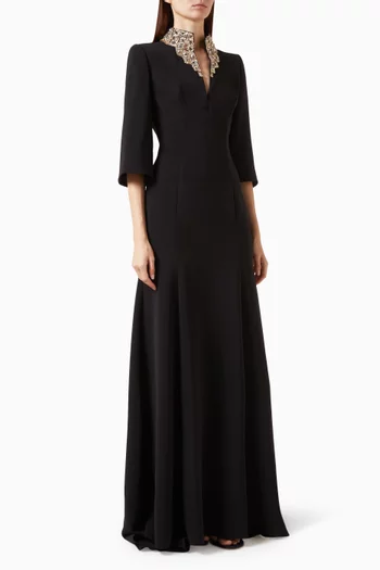 Nyota Embellished Collar Gown