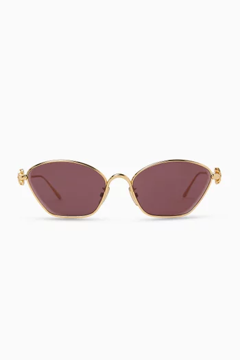 Anagram Bombé Hexagon Sunglasses in Metal