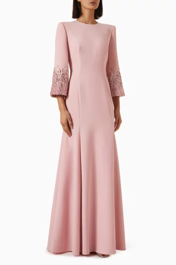 Anita Embellished-cuffs Gown
