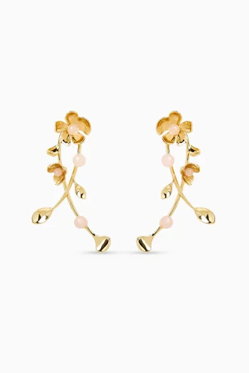 Gilded Garden Drop Earrings in Brass