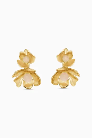 Gilded Garden Huggie Earrings in Brass