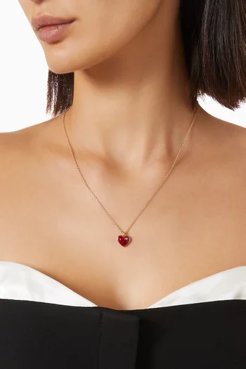 Heart & Spade Enamel Pendant Necklace
