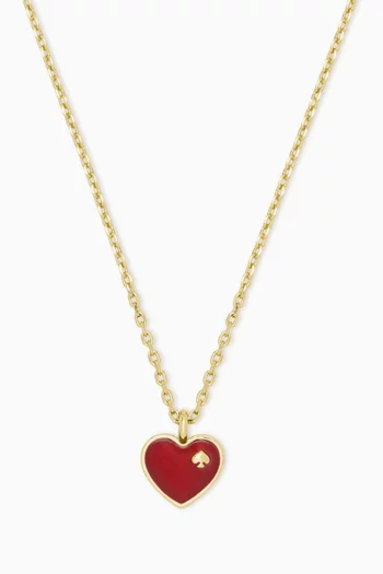 Heart & Spade Enamel Pendant Necklace