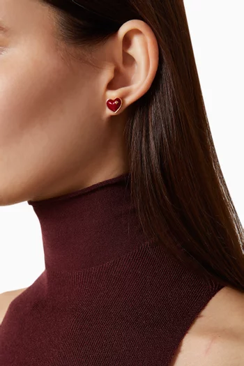 Heart & Spade Enamel Stud Earrings