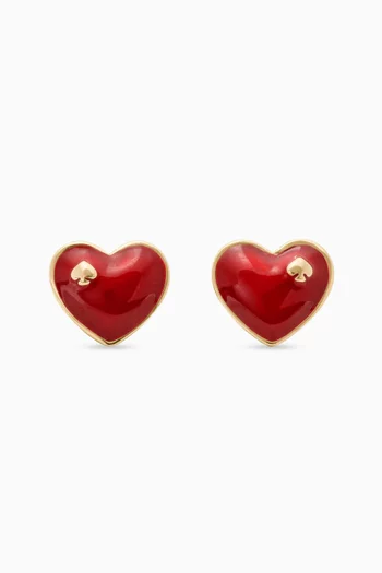 Heart & Spade Enamel Stud Earrings