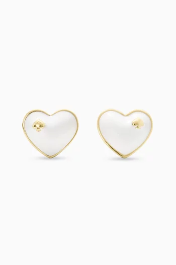 Heart & Spade Enamel Stud Earrings