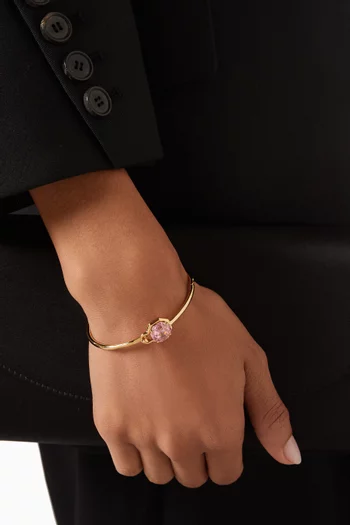 Opulence Octagon Stone Bangle in Brass