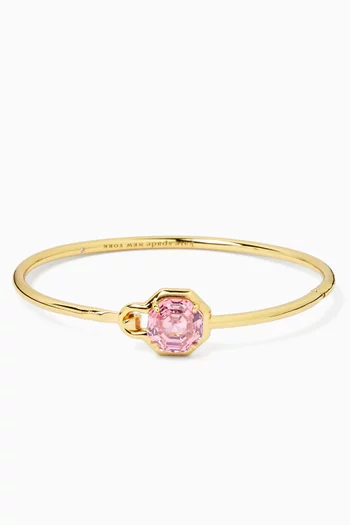 Opulence Octagon Stone Bangle in Brass