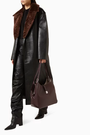 Large Deco Shoulder Bag in Pebbled Leather