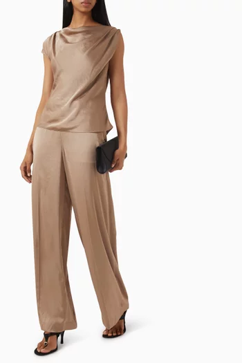Cowl-neck Top in Crushed Satin