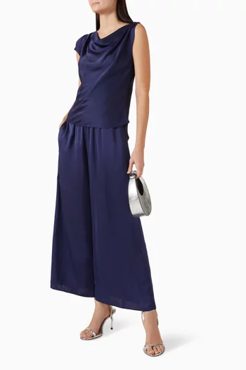Cowl-neck Top in Crushed Satin