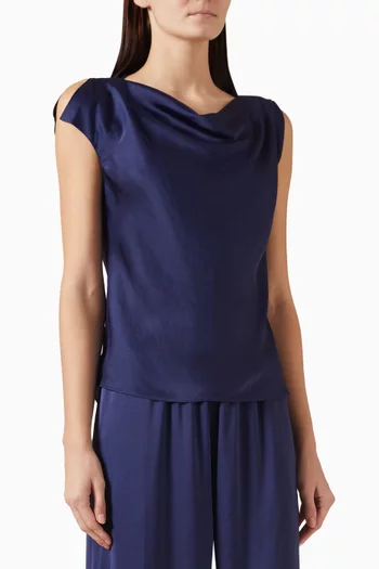 Cowl-neck Top in Crushed Satin
