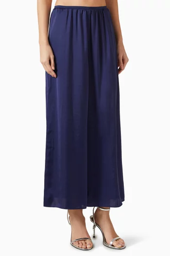 Crop Wide-leg Pants in Crushed Satin