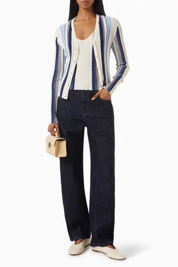 Stripe Cardigan in Cotton-blend
