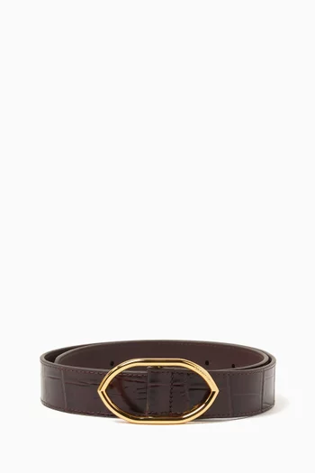 Calisson Belt in Croc-print Leather