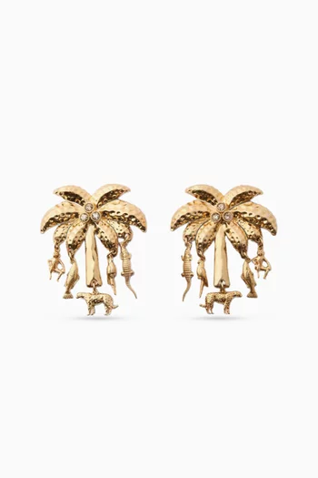 The Palmier Earrings in Copper & Brass