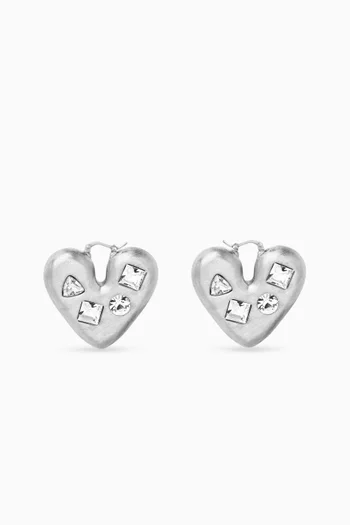 Les Boucles Coeur Crystal Huggie Earrings