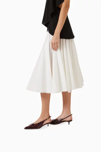 Cubisto B 35 Slingback Pumps in Croc-embossed Leather