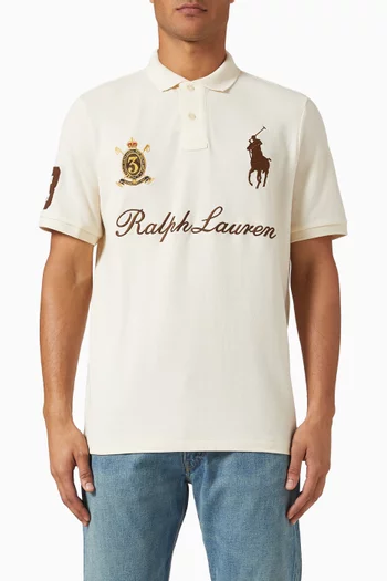 Logo Polo T-shirt in Mesh-knit