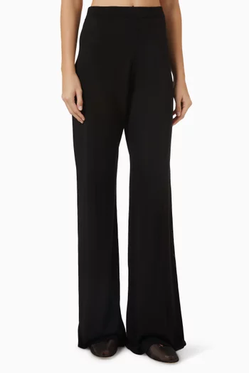Kyle Flared Knit Pants in Wool & Silk