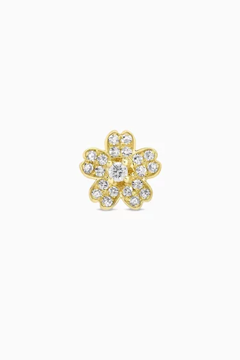 Bezel Set Emerald Cut Diamond Stud Earrings in 14kt Yellow Gold