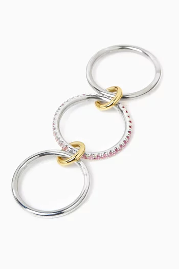Tigris SG Pink Ombré Ring in Sterling Silver & 18kt Gold