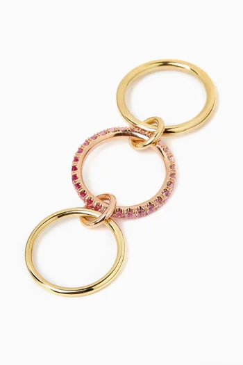 Petunia Pink Ombré Ring in 18kt Gold