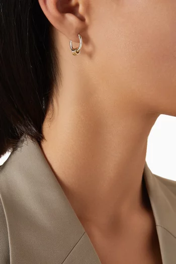 Nevine Max SG Hoop Earrings in Sterling Silver & 18kt Gold