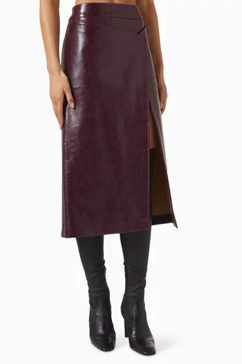 Ember Midi Skirt in Leather
