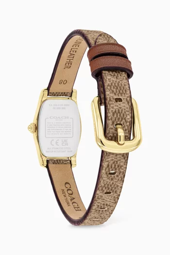 Greta Quartz Leather Watch, 15mm