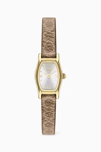 Greta Quartz Leather Watch, 15mm