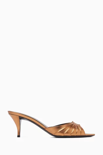 Babylone 60 Mules in Metallic Leather