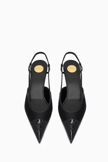 Renée Slingback Pumps in Satin Crepe & Leather
