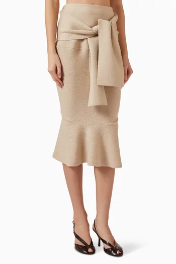 La Jupe Fiocco Midi Skirt in Wool-blend