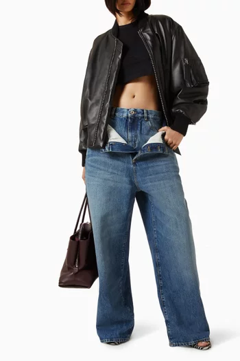 Anja Zip-up Bomber Jacket in Leather