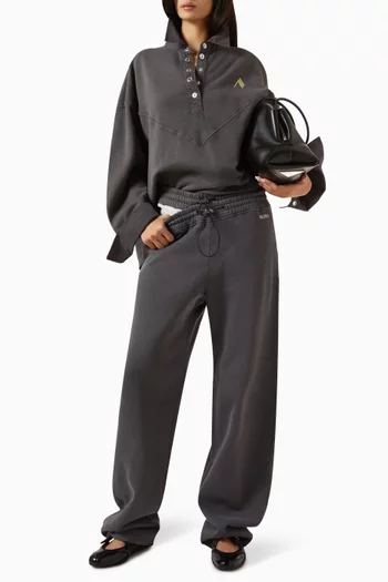 Asymmetric-waistband Sweatpants in Cotton Jersey