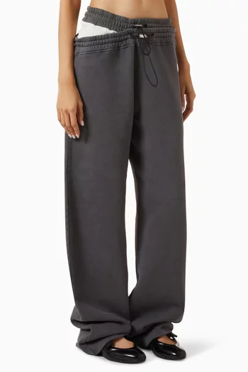 Asymmetric-waistband Sweatpants in Cotton Jersey