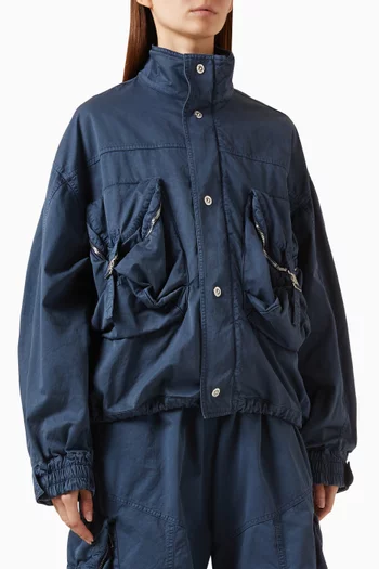 Oversized Bomber Jacket in Cotton Gabardine