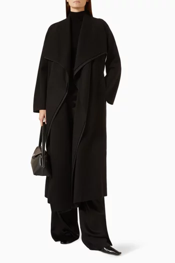 Shawl Collar Coat in Double-wool