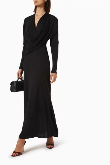 Draped Maxi Dress in Jersey